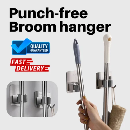 Punch free Broom Hanger